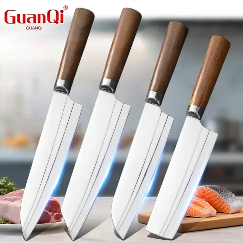 Kitchen Knife Set Stainless Steel Chef Meat Cleaver Slicing Vegetable Fish Fillets Cooking Knive Boing Knife Multi-purpose Knife