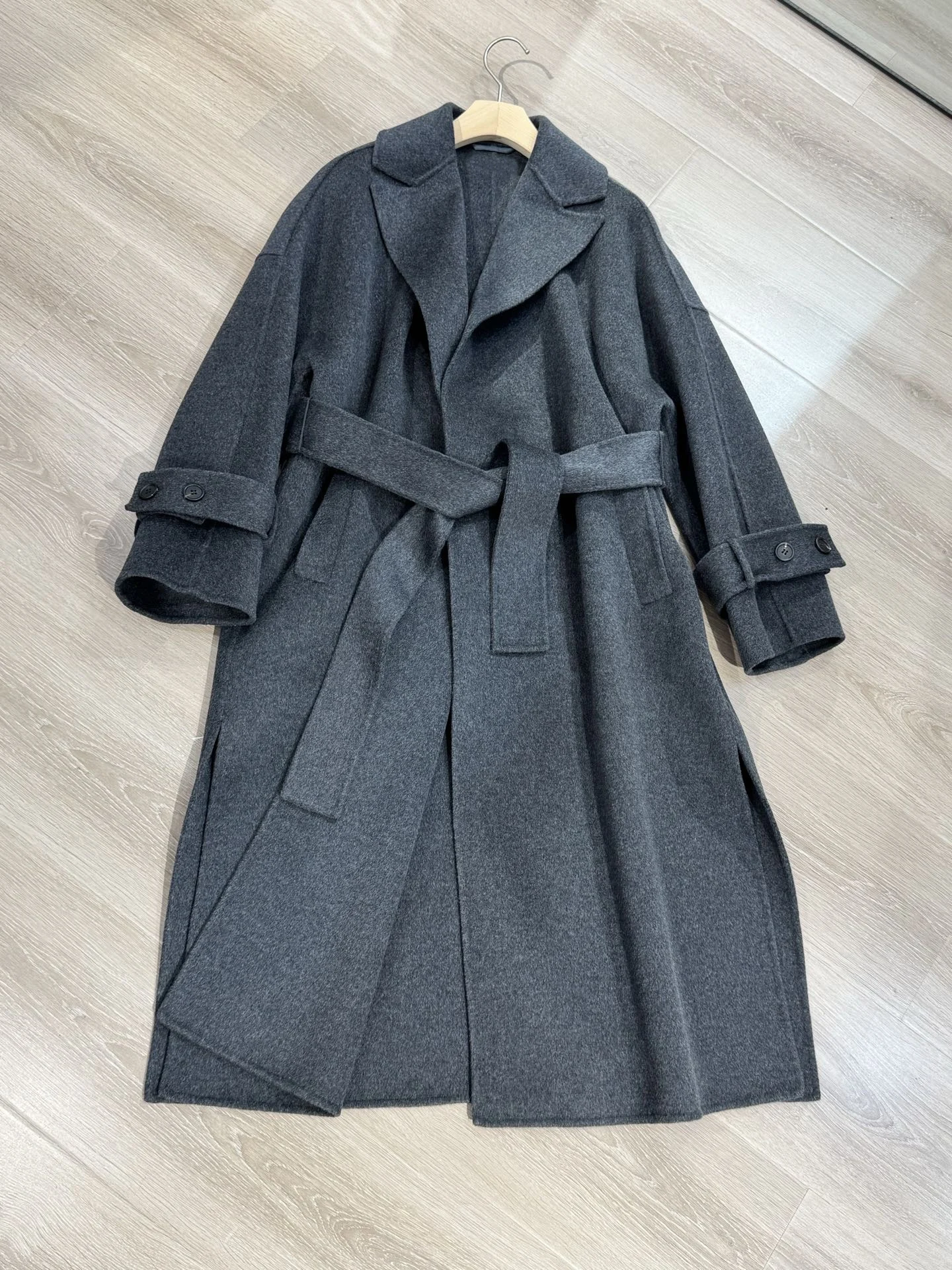 

25. осенне-зимнее новое женское высококачественное кашемировое шерстяное пальто с галстуком на лацкане в стиле ретро в британском стиле