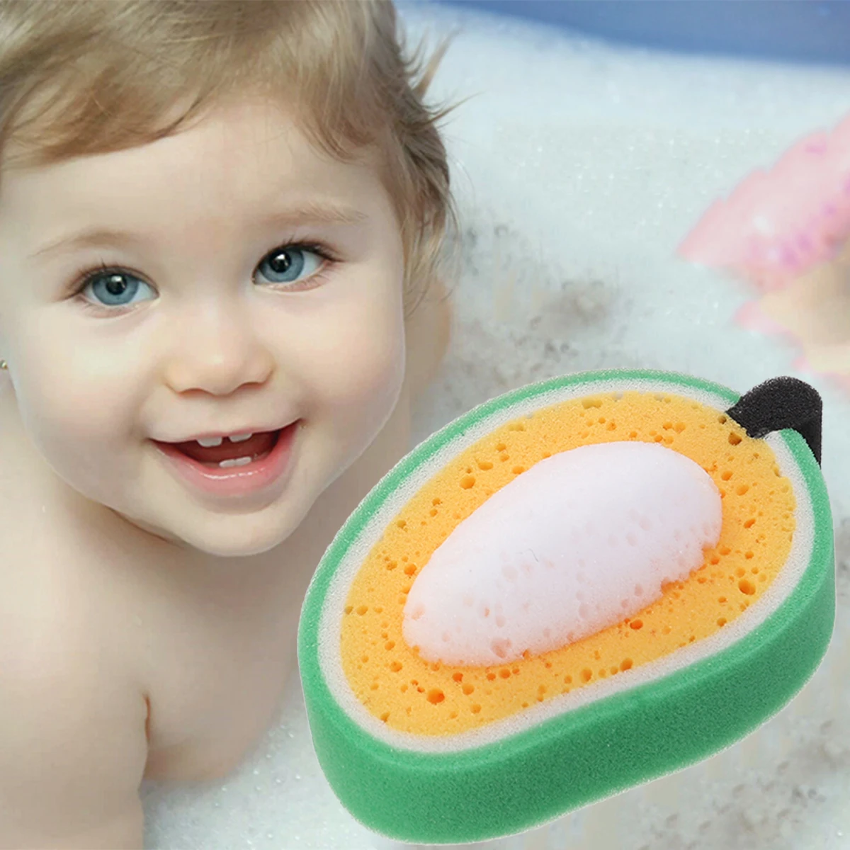 

4pcs Fruit Sponge Cartoon Shower Sponge -Friendly Bath Cotton Recycled Skin Cleansing Exfoliating Gentle Child Bath Tool
