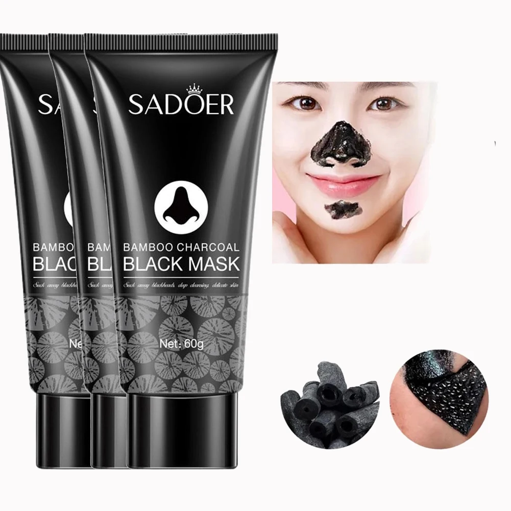

Blackhead Remover Mask Bamboo Charcoal Shrink Pores Acne Black Head Removal Cream Nose Cleansing Black Peel Off Masks Skin Care
