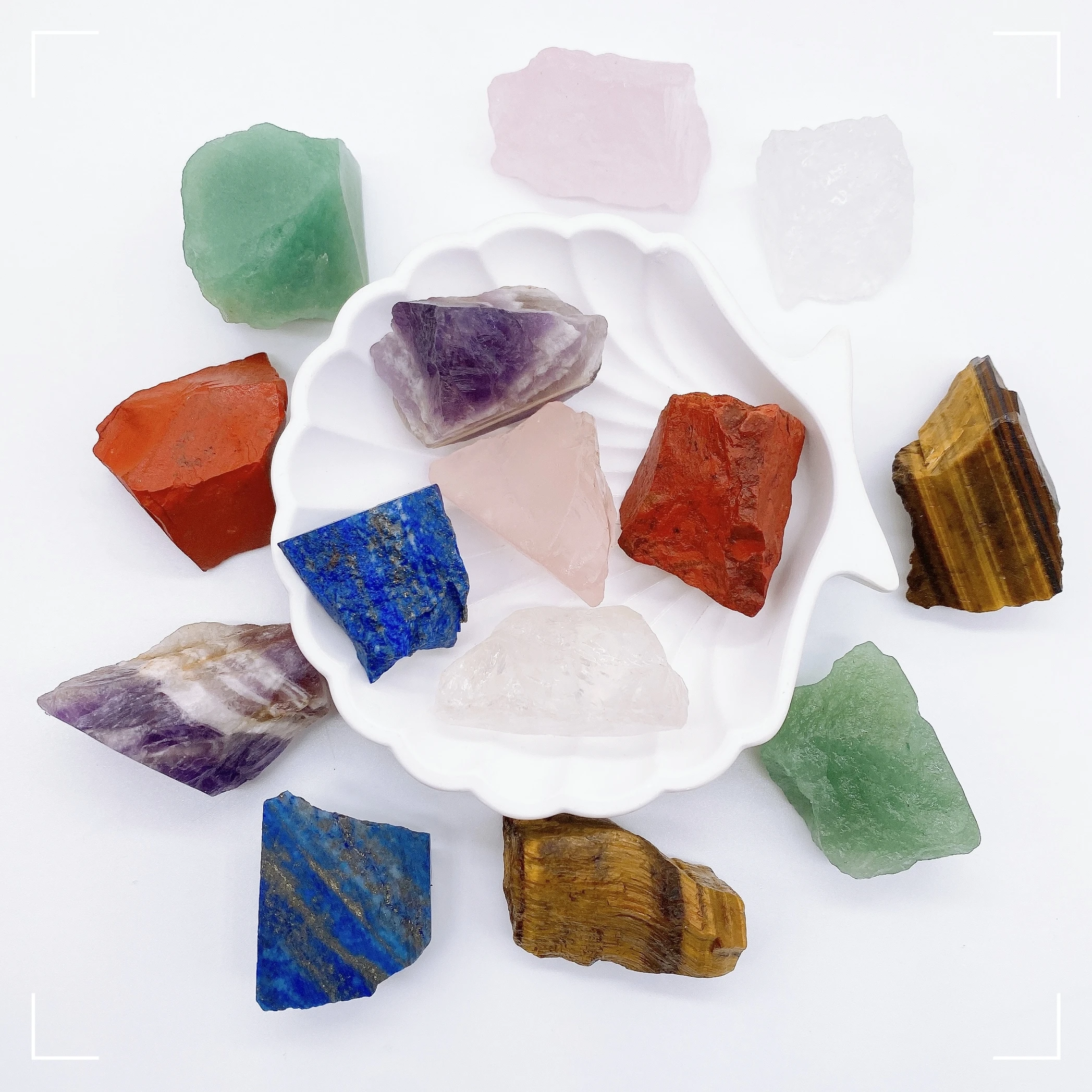 7 pz/set pietre grezze naturali Chakra Crystal Clear Quartz ametista Lapis Red Jasper Crystal Healing Energy Minieral Home Decor