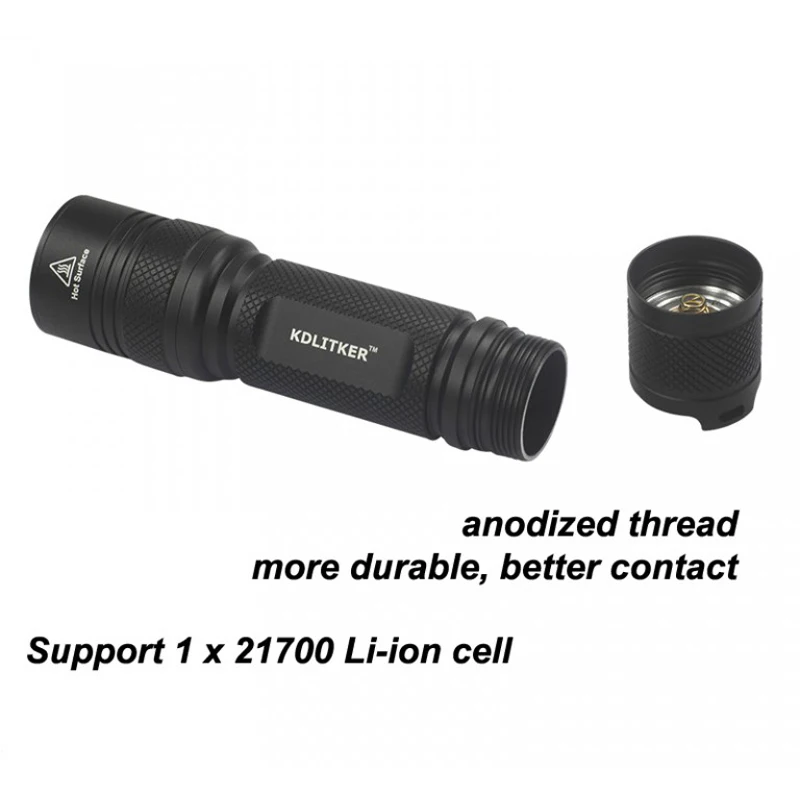 KDLITKER E6-21700 P6 Style 21700 Flashlight Host