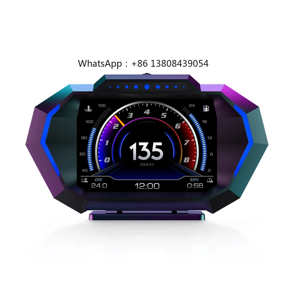 Universal OBD+GPS HUD Smart Gauge P24 Car OBD Head Up Display HUD on Board Computer 12 kinds of language