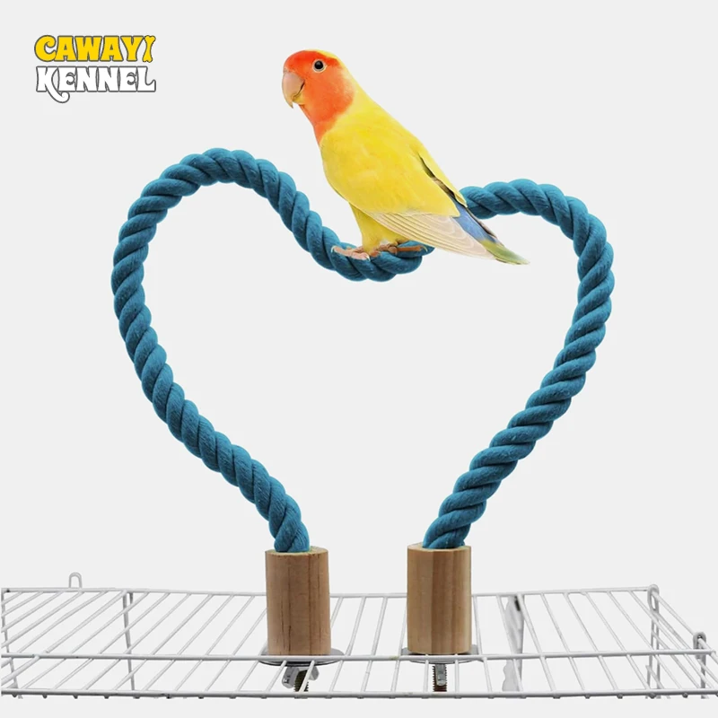 Parrot Training Toy Cage Cotton Rope Toy Paw Grinding Bendable Pet Bird Standing Stick Exercise Perches Toy for Budgies Parakeet