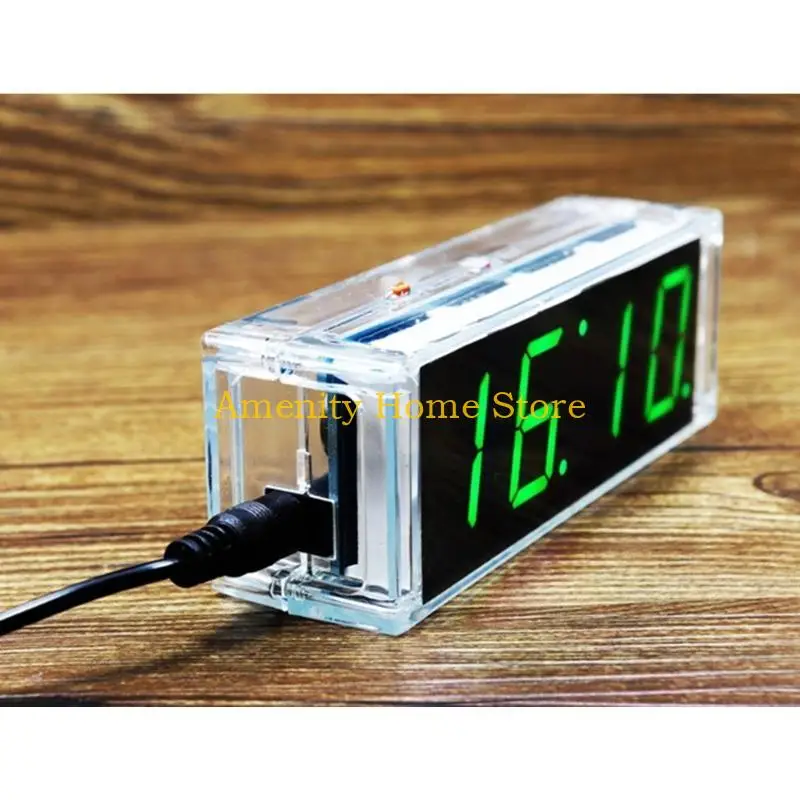 F26C Digital Clock DIY Build Set com Case Solding Learning Ensthing Project