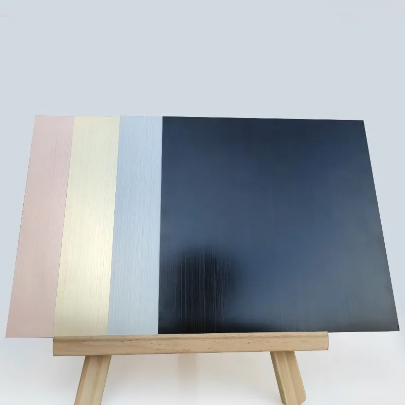 Gold Brushed Anodized Aluminum Plate 100x100mm 200x200mm 0.5/0.8/1/1.5/2mm Thickness Black Silver Gold Rose