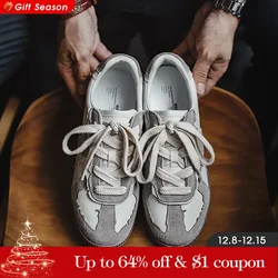 Maden 2024 NEW Styles Vintage De Training Shoes for Men Summer Casual Sneakers Grey Flat Heel Shoes Splice Versatile Shoes