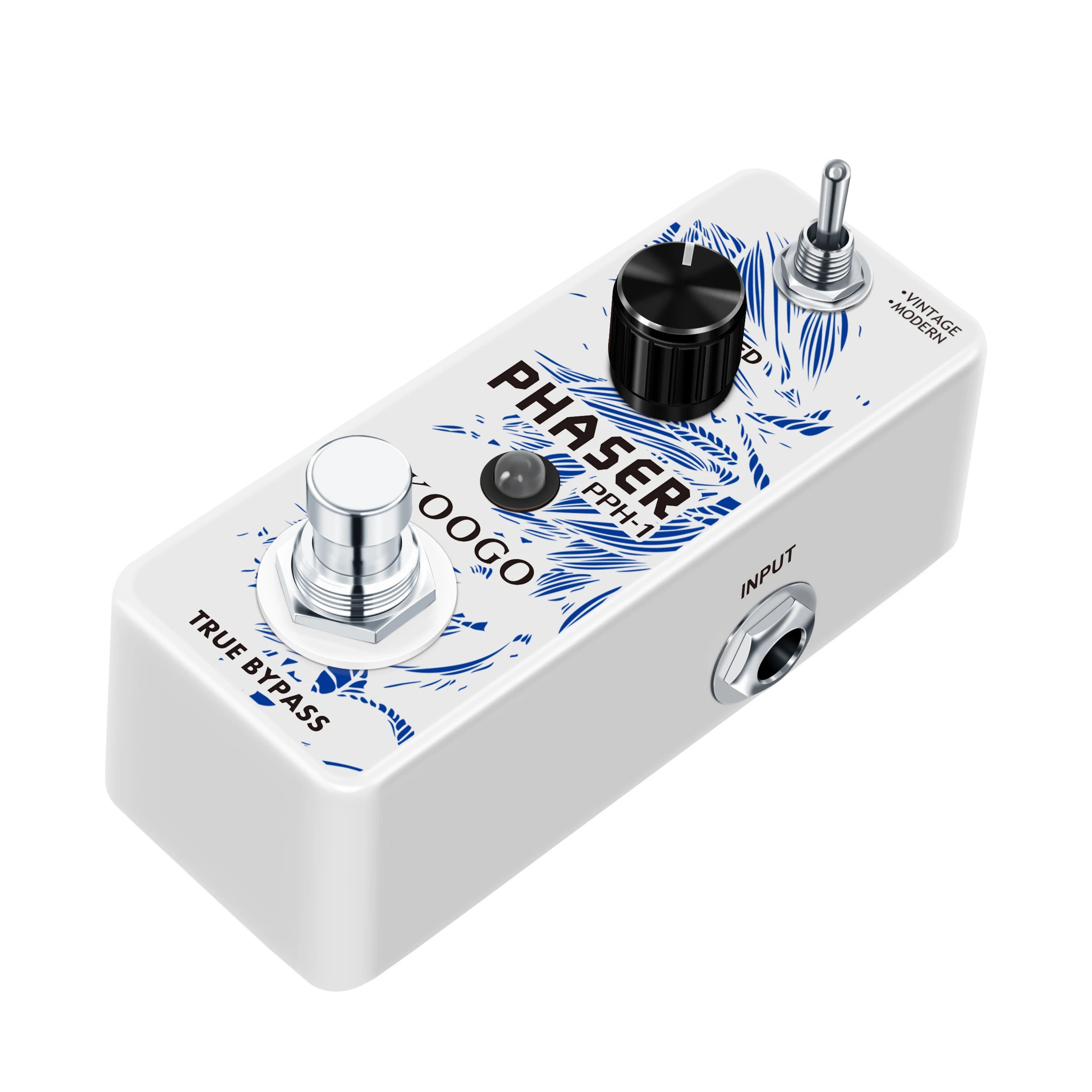 Koogo Guitar Phaser Pedal, Analog Phase Effect, Vintage and Modern Modes, Mini Size, True Bypass PPH-1