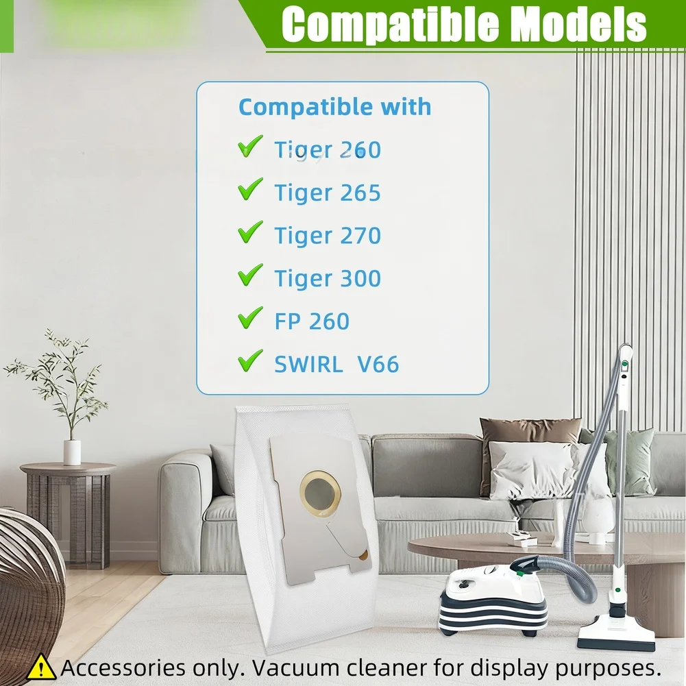 Replacement Dust Bags For Tiger VT260 VT265 VT270 FP260 Vacuum Cleaners Precision Fit Multi-Layer Filtration High Capacity