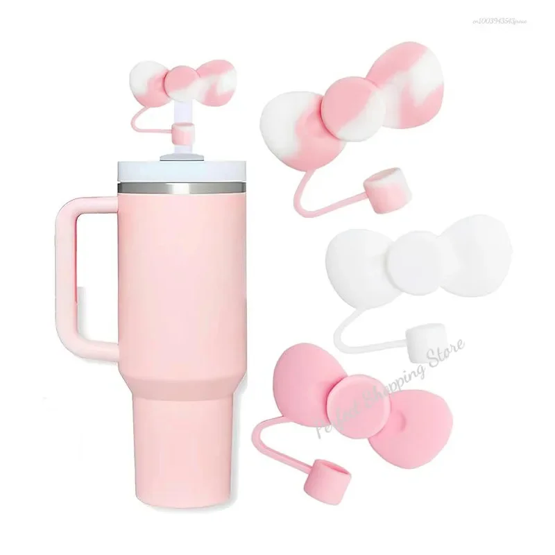 Lovely Bow Straw Covers Cap Toppers For Stanley 30&40 OZ Tumbler Cup Reusable Cute Silicone Straw Tips Lids Protect view 4