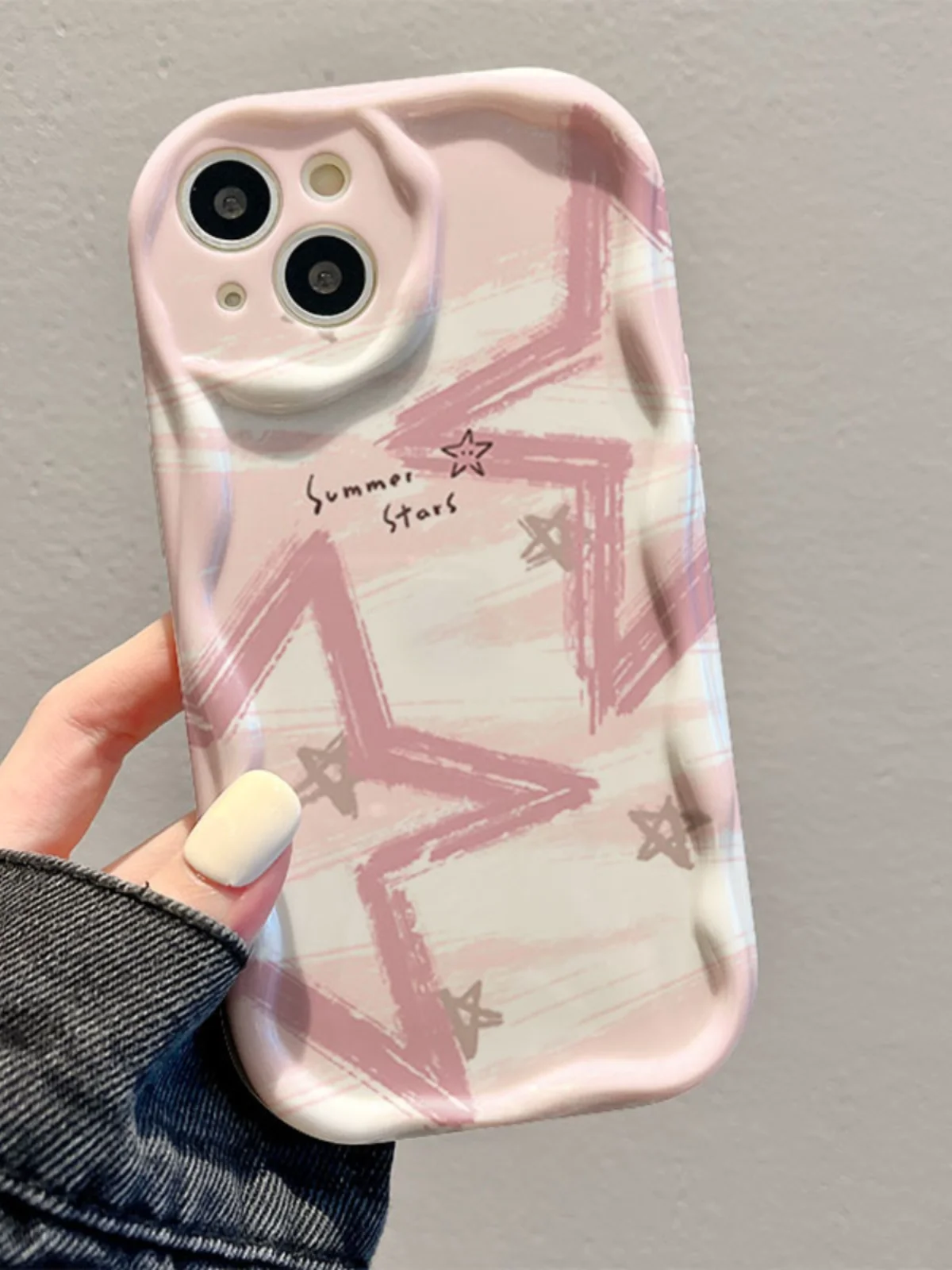 Pink stars Phone Cases For OPPO A17 A16  A53 A32 A33 A57 5G A15 A3S A5S A54 A31 A9 A5 2020 A55 A74 A95 4G A96 A52 A72 A92