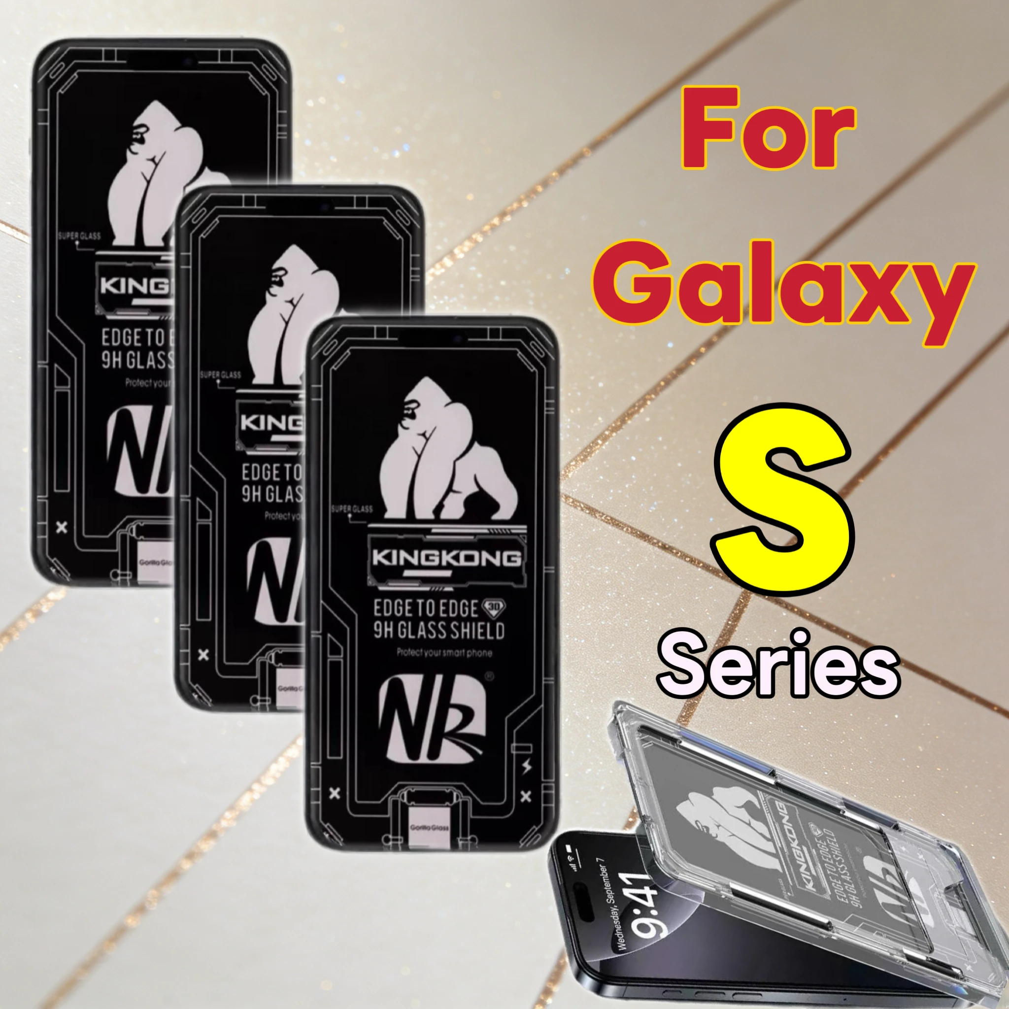 HD Tempered Glass Screen Protector for Samsung Galaxy S26-S22 Ultra Plus Series - 9H, Bubble-Free, Dust-Free, 3-Pack