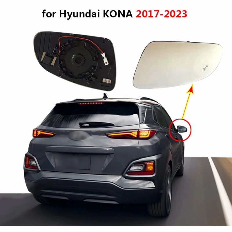 Car accessories for Hyundai KONA 2017 2018 2019 2020 2021 2022 2023 car warning blind spot heated rear view mirror glass