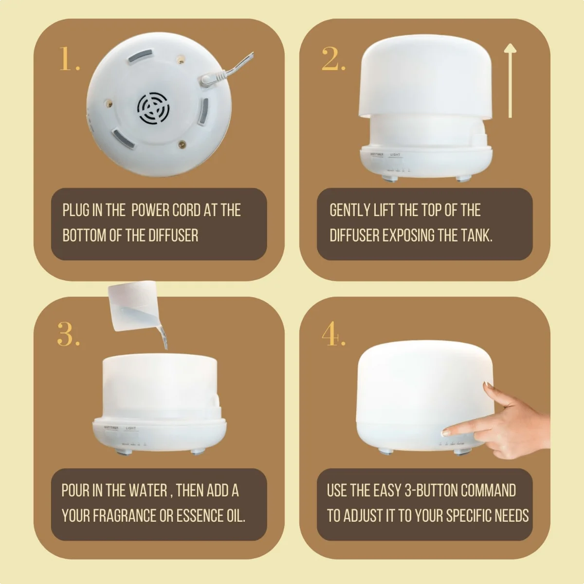 300ML Essential Oil Diffuser, 7 LED Color Changing Lights, With Remote Control, Condensing Smoke Aromatherapy Air Humidifier, Co