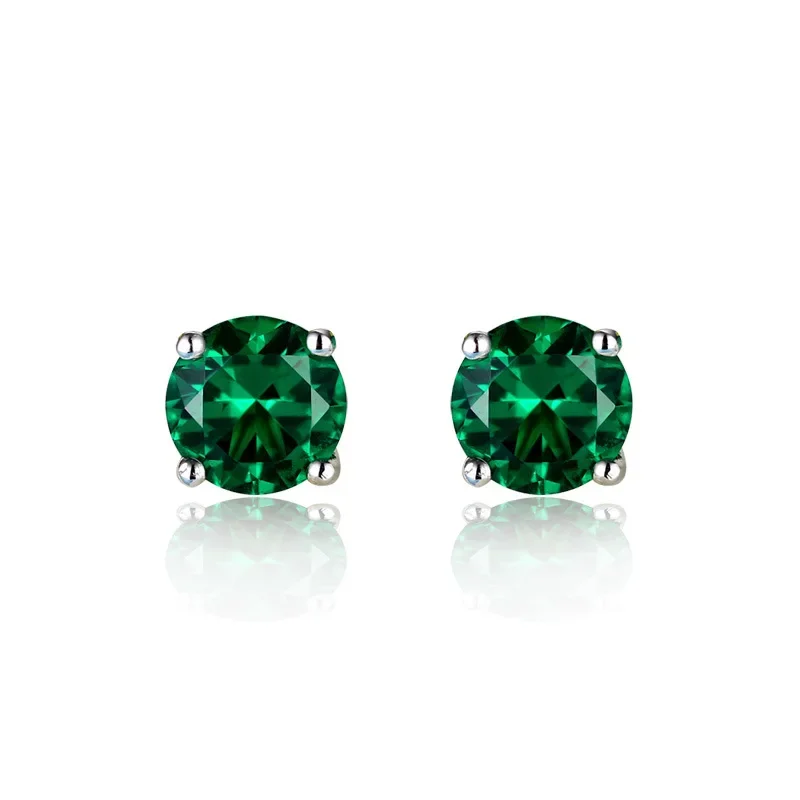 

Genuine 925 Sterling Silver Emerald Jewelry Gemstone for Women Aros Mujer Oreja Emerald Orecchini Silver Jewelry Earrings Female