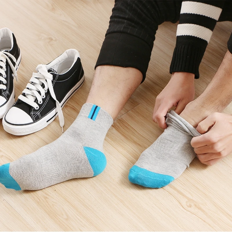 DOIAESKV 5 Pairs PLus Size Cotton Men Socks Business Durable Stitching Fashion Causal Sock Male Boy Stretchy Meias Sock EU 43-48