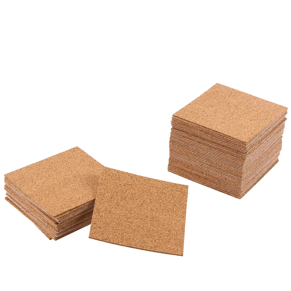 

36 PCS Cork Coasters Square DIY Mini for Drinks Bamboo Self Adhesive Absorbent Work