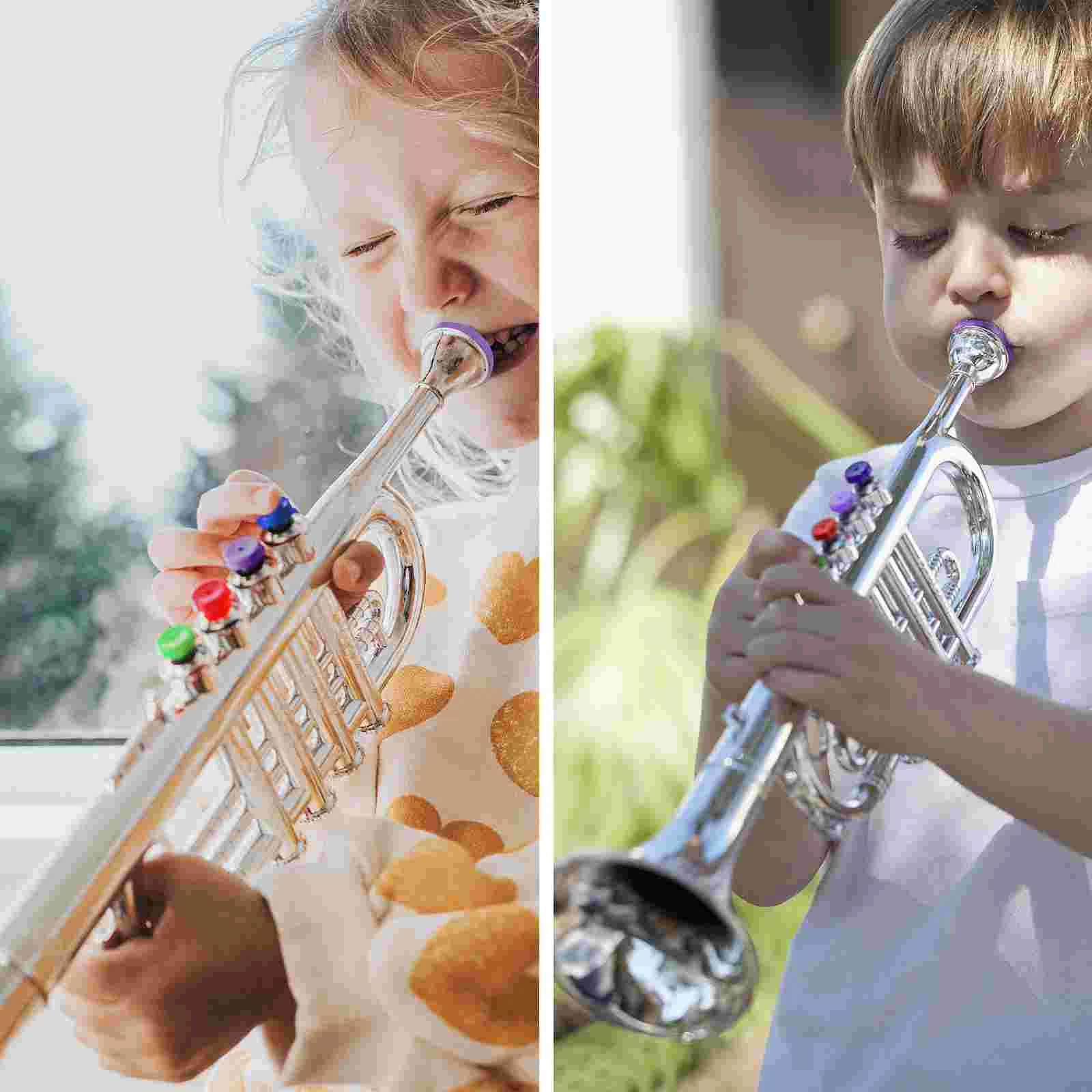 Trompete Spielzeug Musical für Anfänger Kinder Kunststoff Kinder Kleinkinder Instrument Zartes Lernen