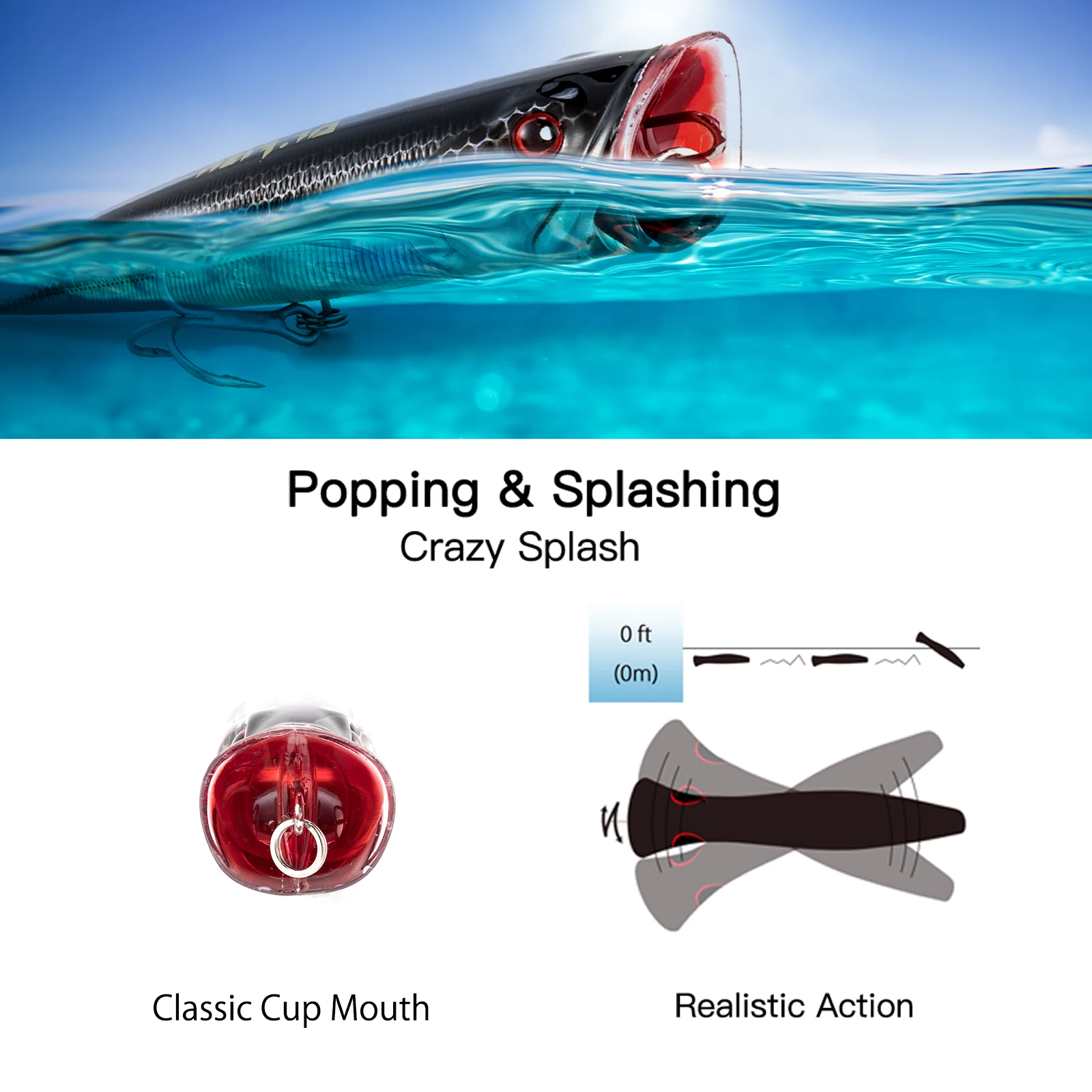 40g GT Popper Angelköder 14cm Wobbler Köder Kunstköder für Salzwasser Plug Thunfisch Surf Angeln Forelle Bass Offshore Big Game – Detail 5