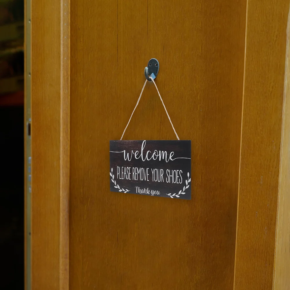 

Please Remove Your Shoes Wooden Hanging Door Sign Rustic Front Door Wall Decorative Sign for Home Entryway Shoe Off Reminder