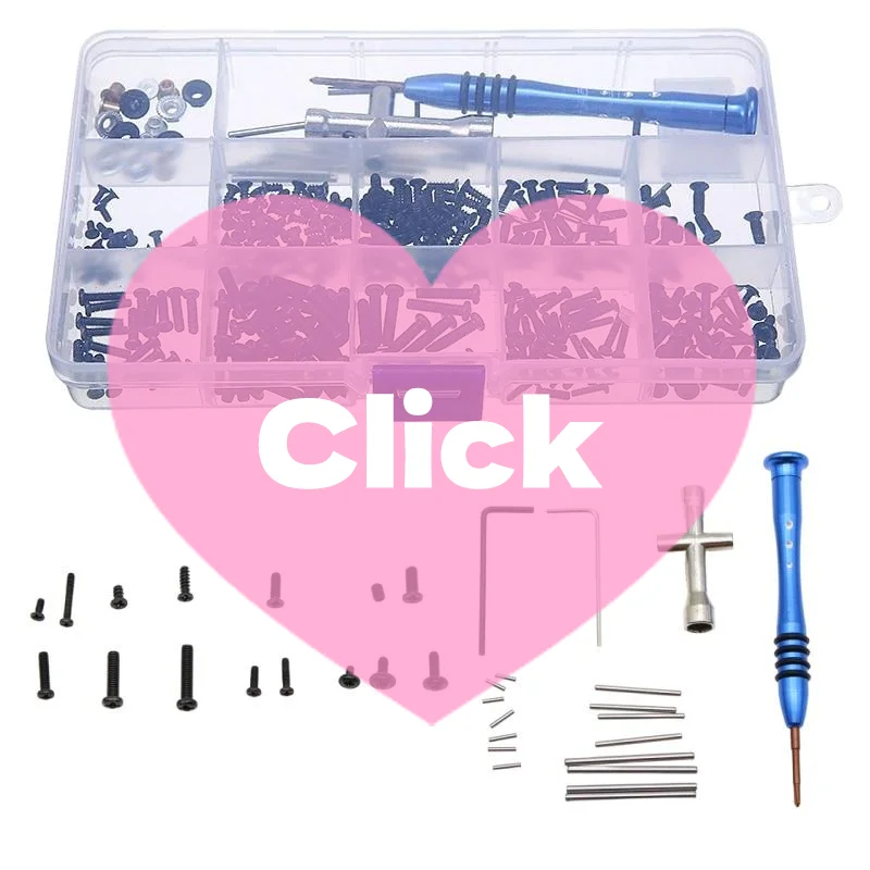 1 conjunto para wltoys 144010 144001 144002 124016 124017 124018 124019 rc peças de carro metal atualização retrofit parafuso caixa de ferramentas