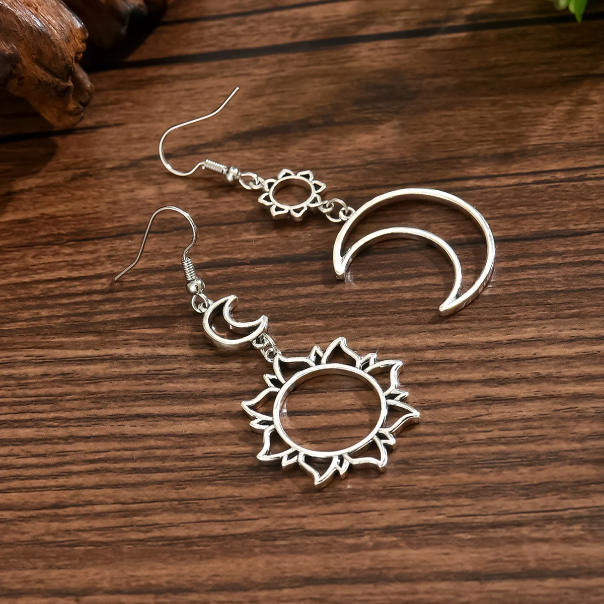 Bohemian Sun Moon Hollow Out Pendant Earrings New Senior Temperament For Women Jewelry Gift #5