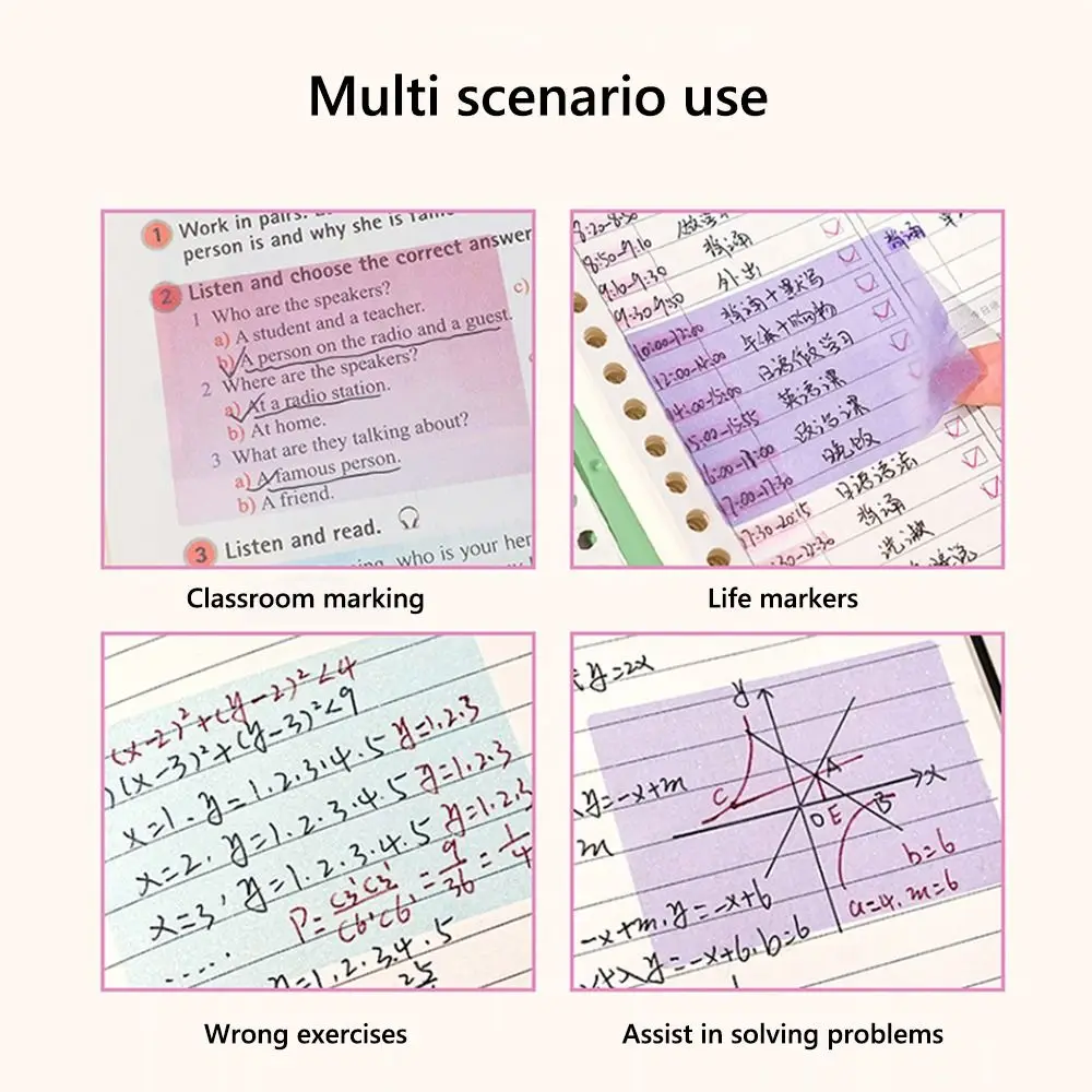 

105Sheets/roll Pull-out Sticky Notes Transparent Multifunctional Student Stationery Sticky Notes Portable Color Planner Sticker