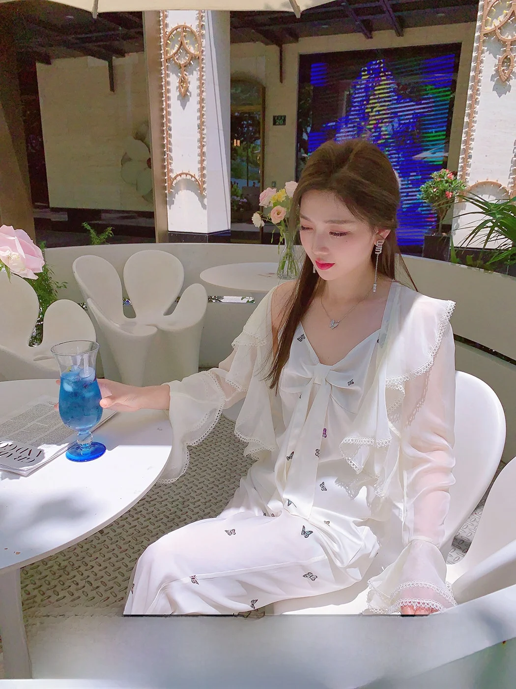 

MissLuxury Silk Set Fly Fly Silk Women's Four-Piece Set 00 Pound True Silk Series Women's Faion