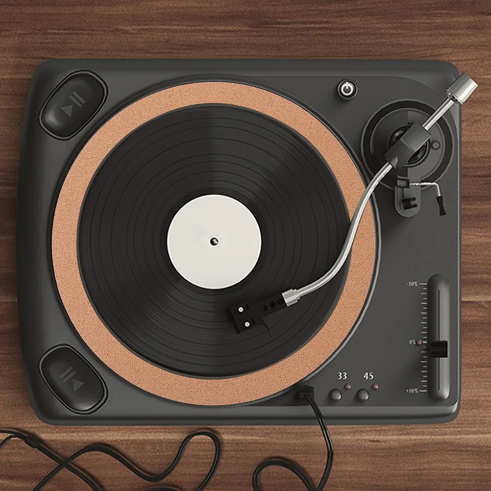 

2Pcs Soft Cork Vinyl Recorder Mat Turntable Slipmat Replacement Durable Record Player Mat Anti Static Protective Pad