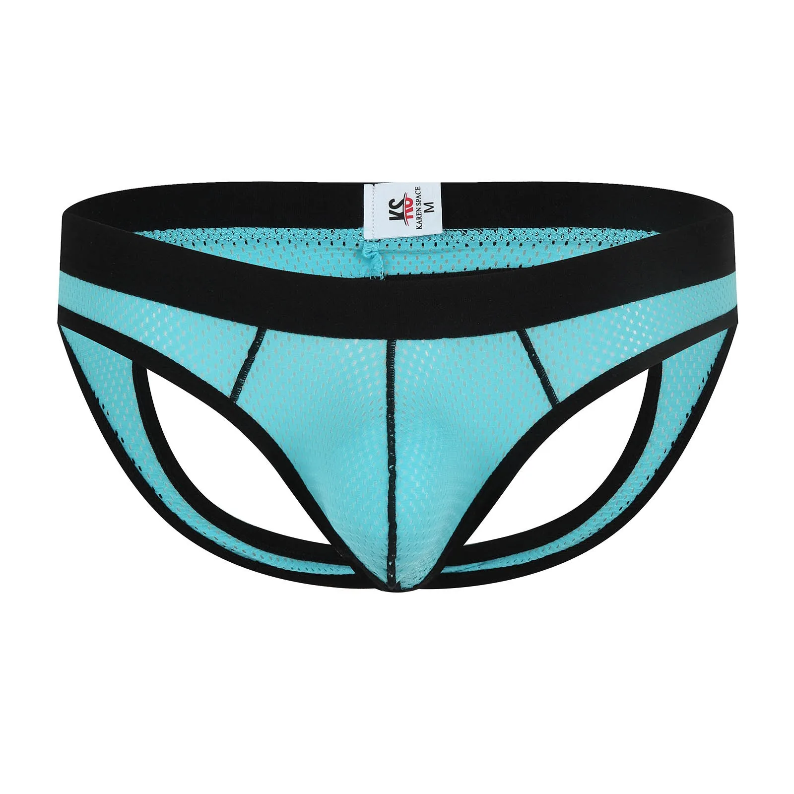 

Sexy Color Splicing Men's Empty Buttock Underwear Briefs Low Rise Soft Jockstrap Breathable Fashion Briefs Calzoncillos Hombre