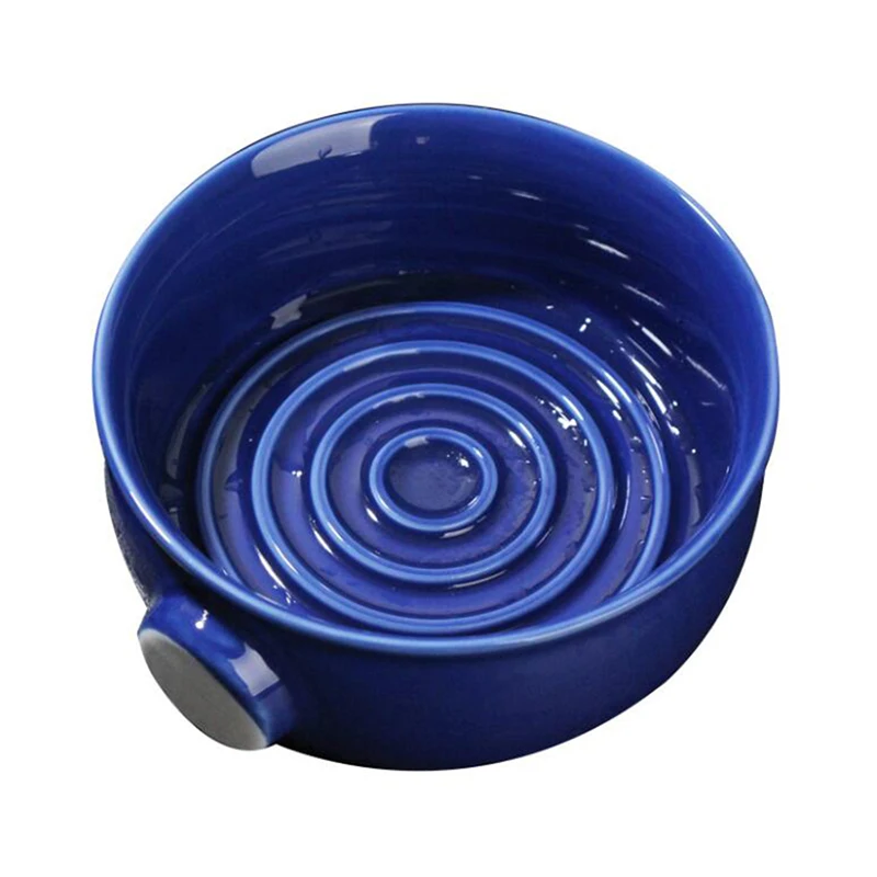 Gốm Cạo Râu Xà Phòng Bát Cho Nam, Chống Trơn Trượt Tay Cầm Miệng Rộng, Công Suất Lớn, dễ Dàng Hơn Để Tạo Bọt, Xanh Đen, Xanh Dương