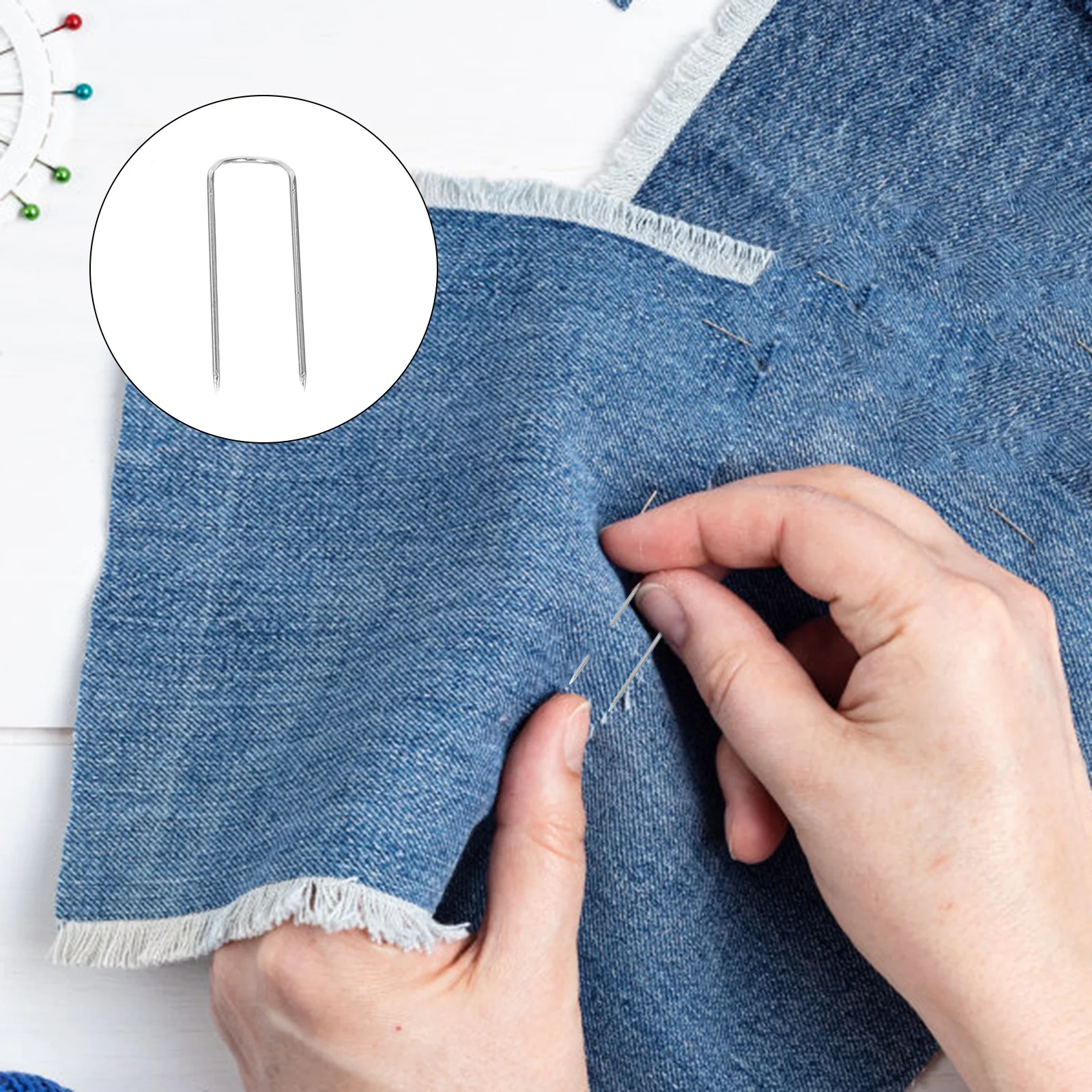 

400 шт., булавки для квилтинга, U-образная вилка из нержавеющей стали, булавки для позиционирования ткани, лоскутные принадлежности для рукоделия, швейные принадлежности