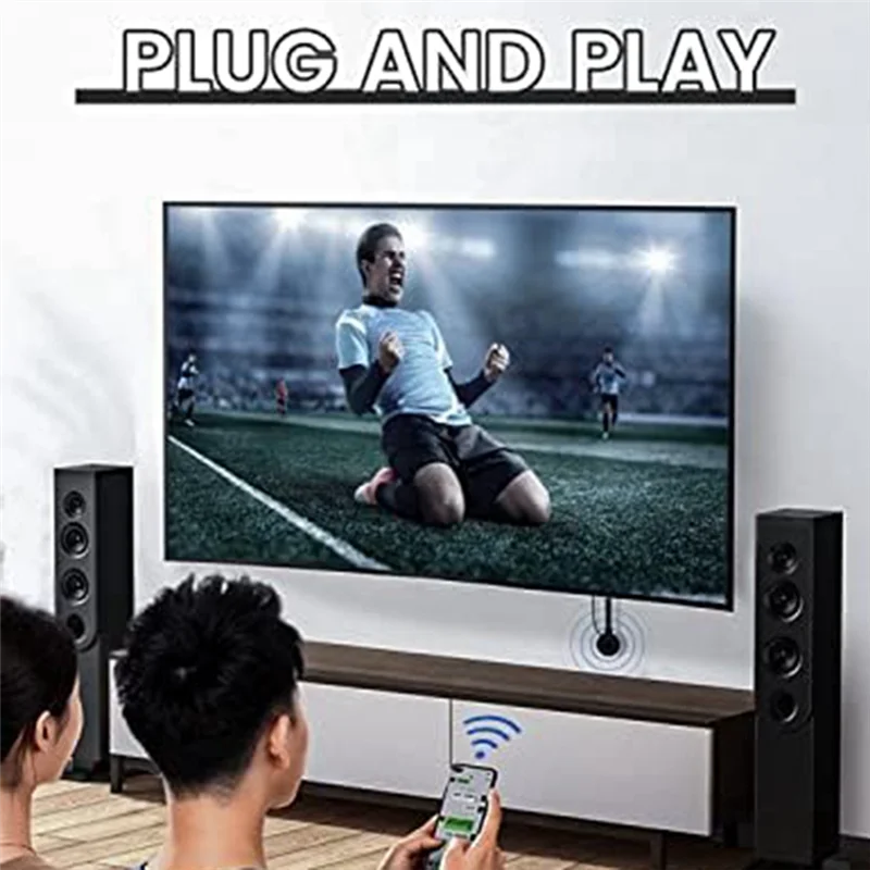 

Беспроводной совместимый адаптер Display Dongle, черный, нет необходимости видео/аудио с помощью приложения для ноутбука, ПК, смартфона к проектору HDTV-ABIU