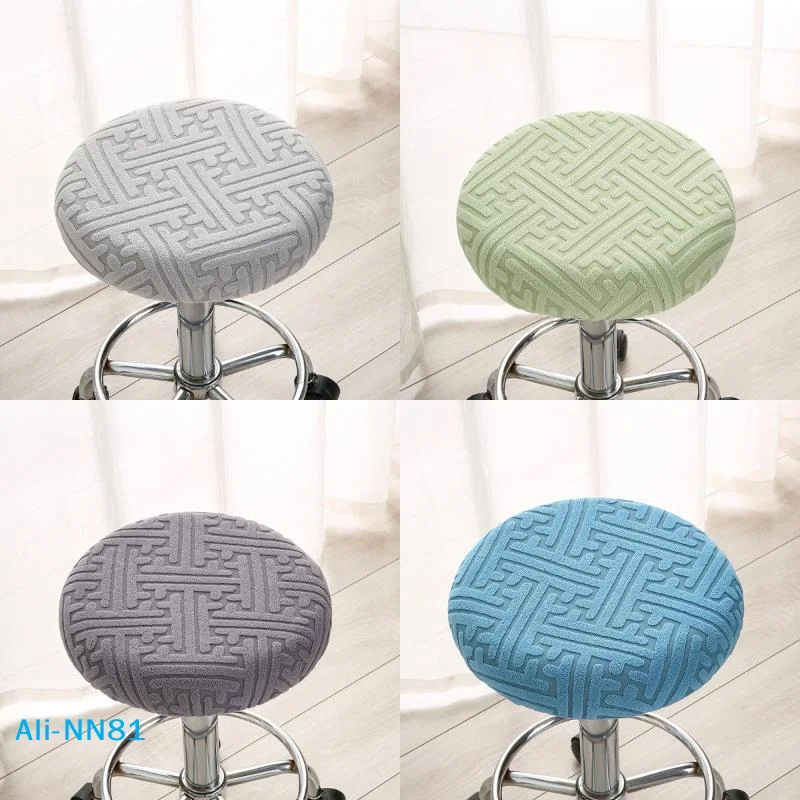 【N】Washable Chair Seat Cover Slipcover with Elastic Bands Round Chair Cover All Inclusive 30cm Stool Seat Cushion Cover