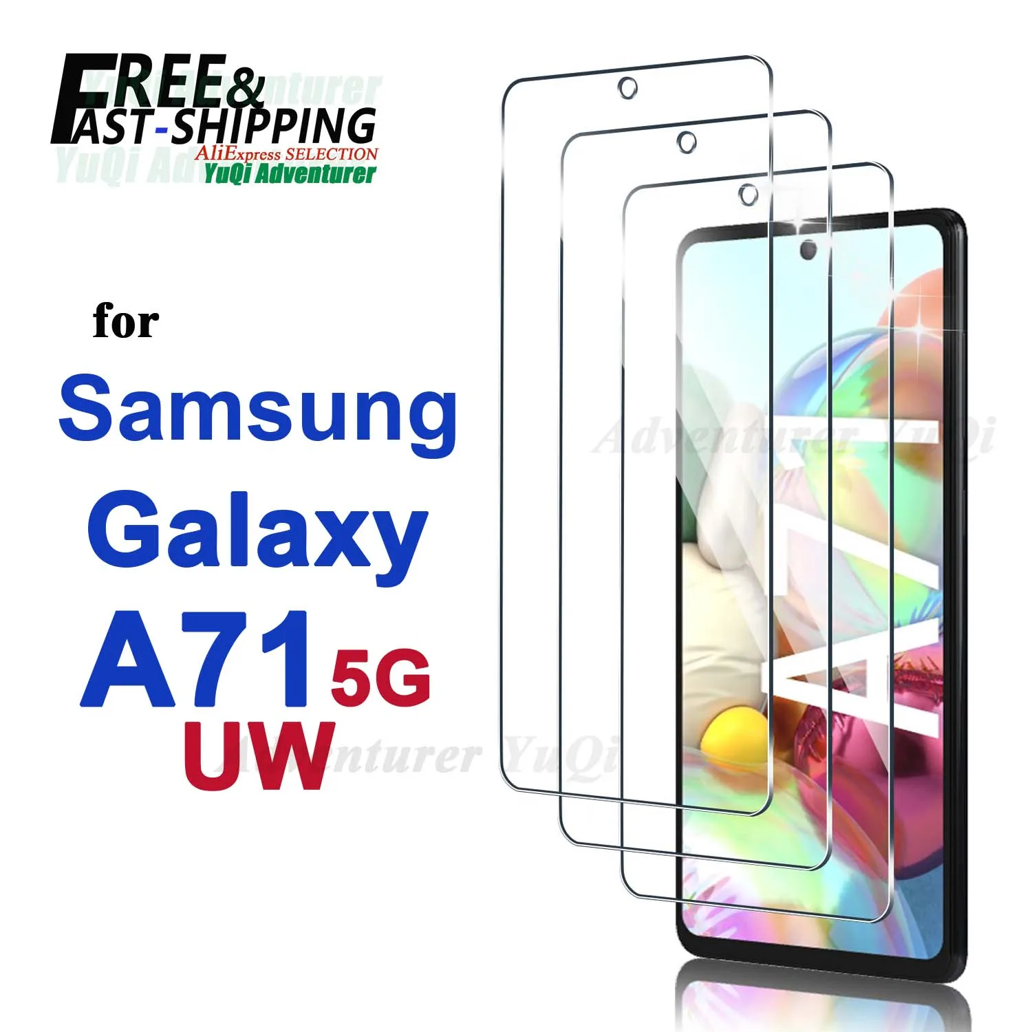 

Screen Protector For Samsung Galaxy A71 5G UW Tempered Glass High Aluminum 9H HD Clear Transparent Case Friendly