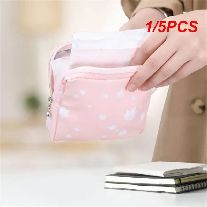 1/5PCS Coin Purse Handbags Cute For Women Sanitary Pad Pouch Organizer Lipstick Storage Bag Tampon Holder Cosmetic Bag