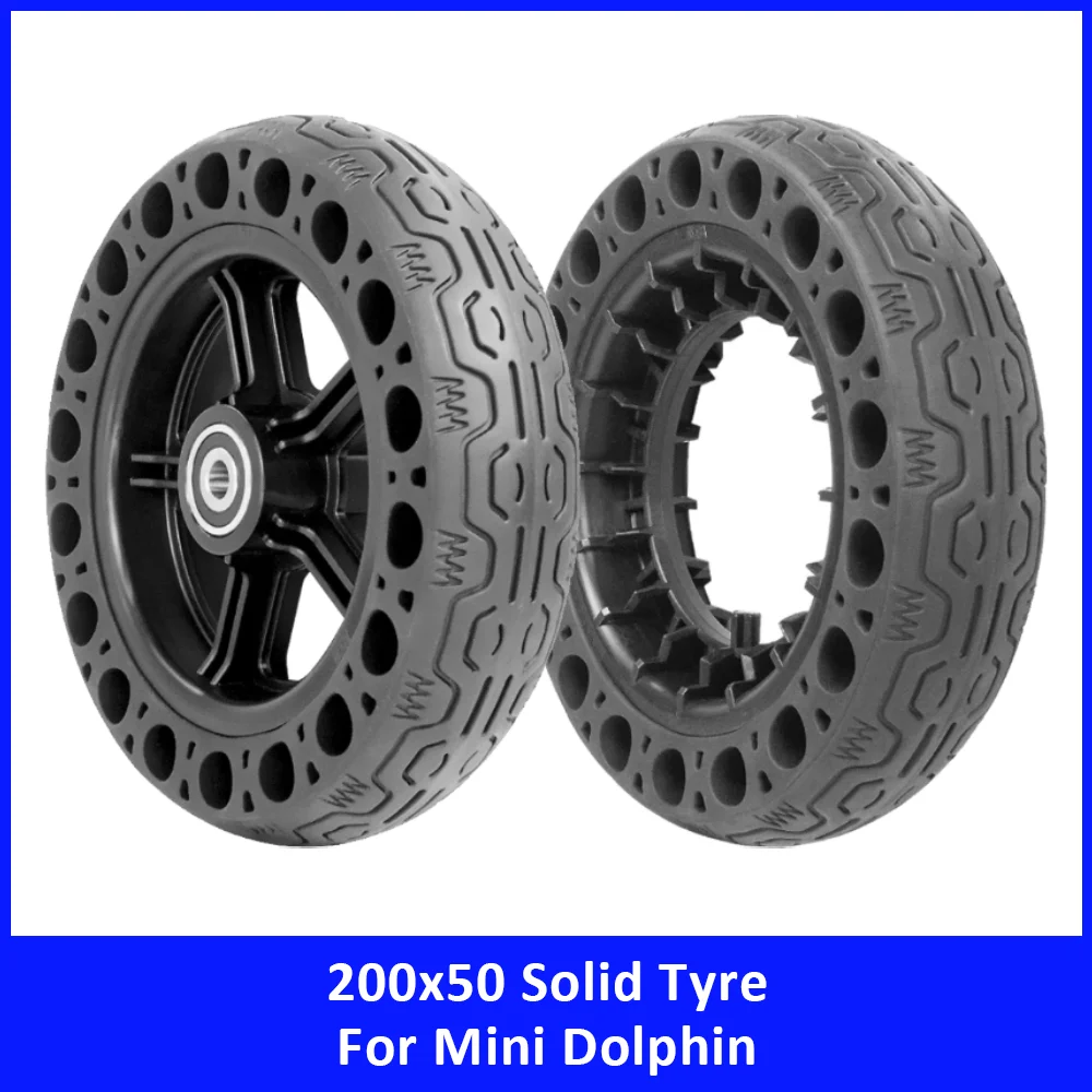

8 Inch 200x50 Honeycomb Solid Tyre with Wheel Hub Tubeless No Inflation Tire for Mini Dolphin Electric Scooter Replacement Parts