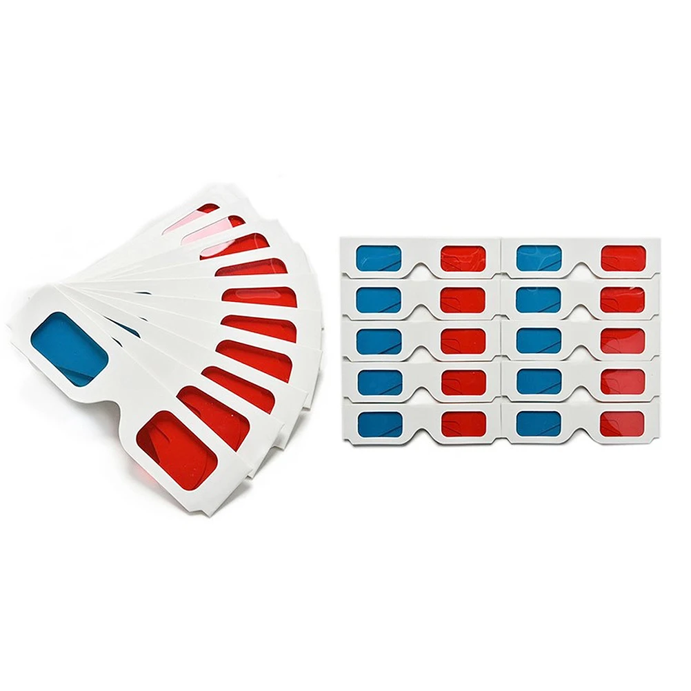 

20Pcs 3D Glasses for Movies Games Home Cinema Lightweight Paper Eyewear Spectacular 3D Images Portable Reusable