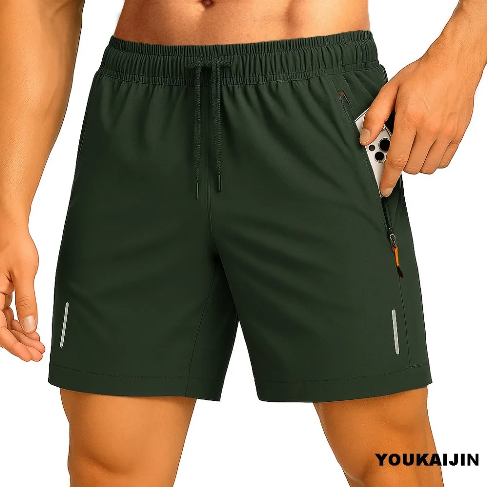 

2025 Casual Sports Shorts for Men's Summer Ice Silk Breathable Elastic Cool and Quick Drying Fashion Quick Drying Pants