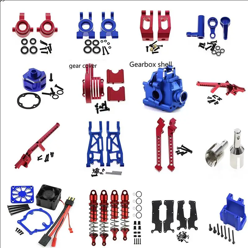 1/8 Aluminum Alloy Steering Cup Front and Rear Swing Arm Full Vehicle Upgrades for 1/8 4WD SLEDG Sled KIT Upgrade Parts