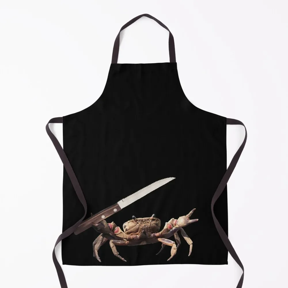 

Crab With Knife Apron men Kitchen Things For Man Haircut Apron