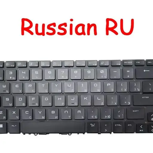 

Laptop Per-Key RGB Backlit Keyboard For MSI Titan GT77 / GT77 HX GT77HX Russian RU Black No Frame New