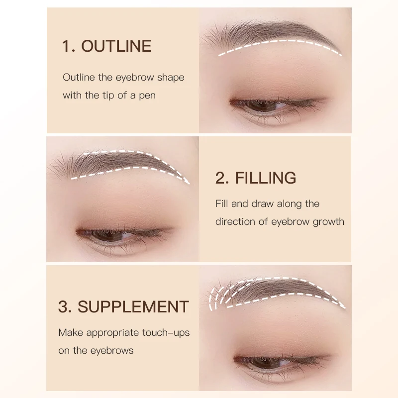 Life Girls Flüssiger Augenbrauenstift, 0,01 mm, ultrafein, glatt, wasserfest, einfache Anwendung, natürliches 3D-Augenbrauen-Make-up