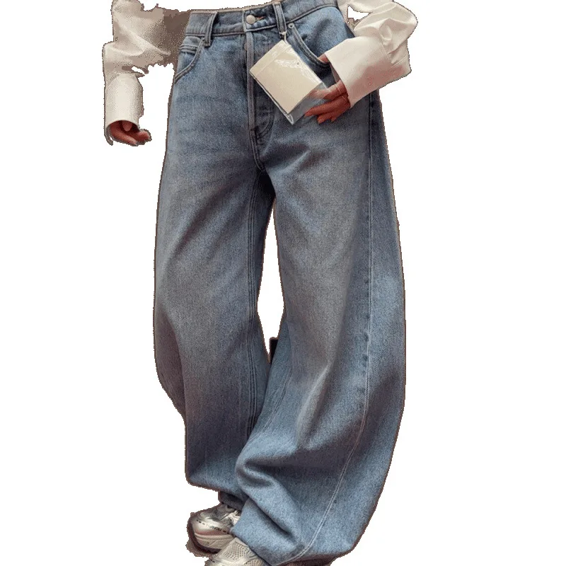 الخريف الشتاء المرأة الأمريكية الرجعية الدنيم السراويل Y2K الرجال واسعة صالح فضفاض جان اليابانية Harajuku الأزرق جان الشرير المد أمي جان