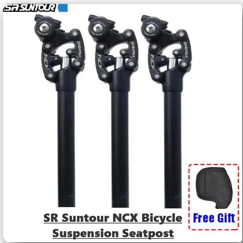 SR Suntour-NCX Bicycle Suspension Seatpost, Mountain Bike Damping Seat Tube, 27.2, 28.6, 30.0, 30.4, 30.8, 31.6, 33.9mm * 350mm