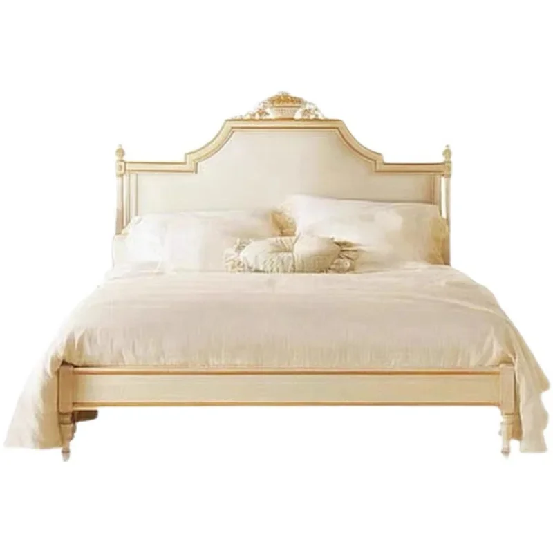

American light luxury French princess European master bedroom wedding bed modern simple 1.8m solid wood double storage bed