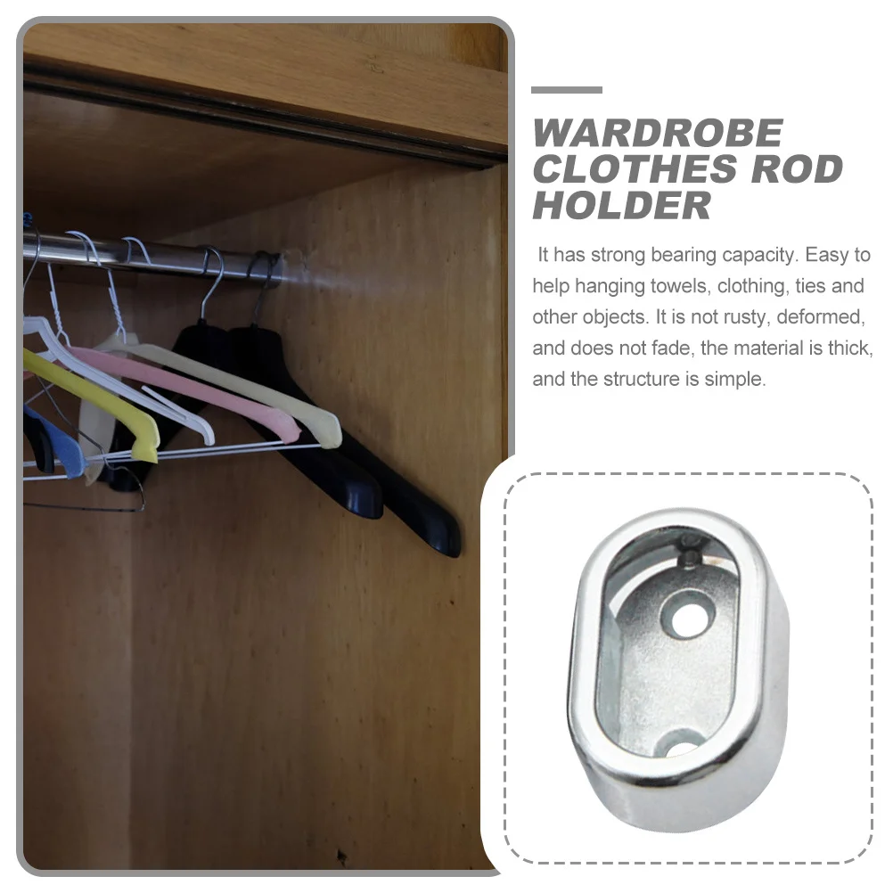

10 Pcs Combination Stent Wardrobe Rail Holder Bracket Closet Rod Seat Aluminum Alloy Base Hanger Clothes