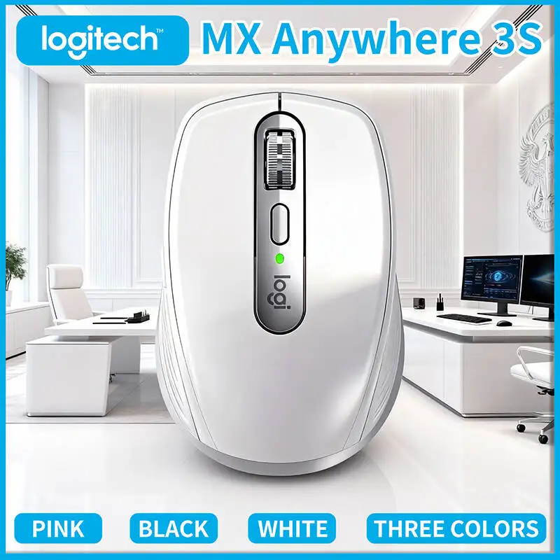 

Logitech MX Anywhere 3S Wireless Mouse - 8000 DPI Darkfield, MagSpeed Scroll, Silent Click, 3-Device Bluetooth for Office Trip