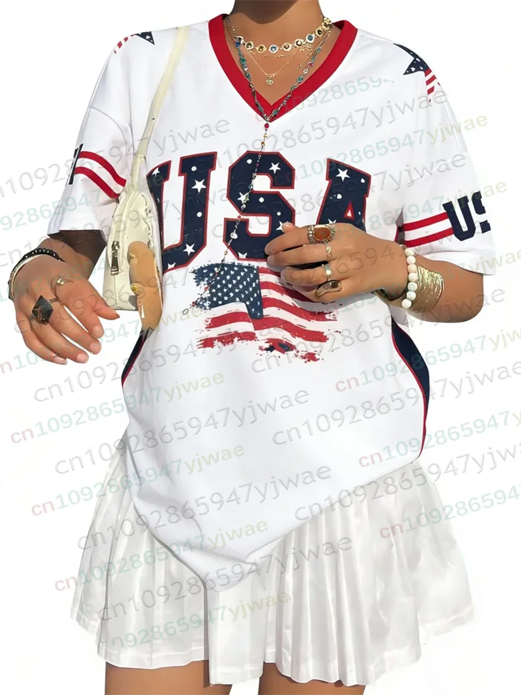 America Soccer Jersey For Men Women USA Flag Special Football Jersey Summer Breathable Competition Training Parent-child T-shirt