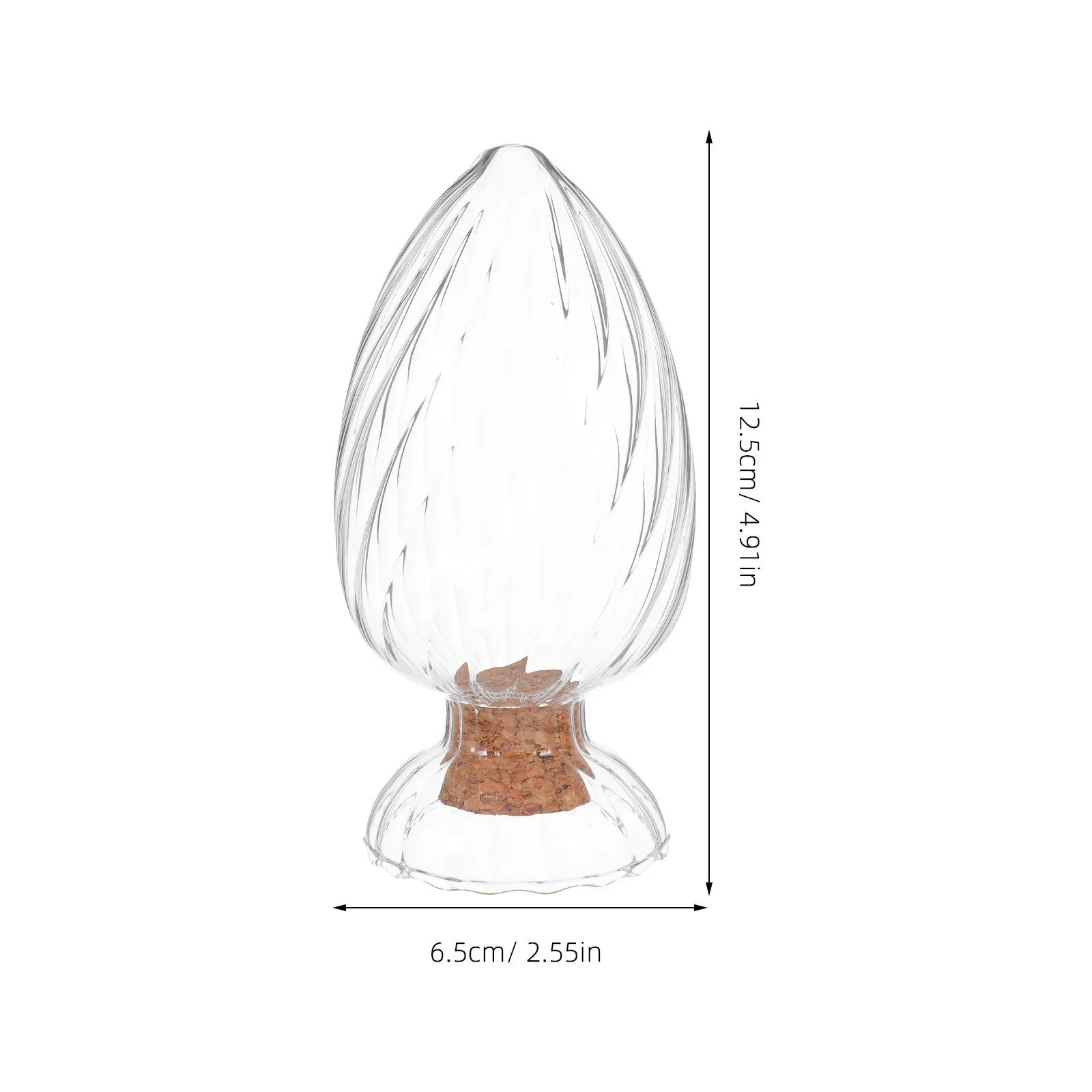 Transparent Glass Storage Jar with Cork Lid Match Organizer Decorative Toothpick Holder Small Display Bottle for Home Office